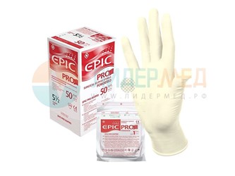 Перчатки латексные хирургические стерильные  EPIC PRO SG pwd